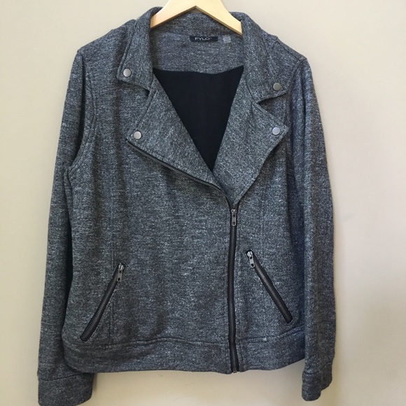 fylo Jackets & Blazers - Fylo Charcoal Gray Heather Moto Jacket XXL